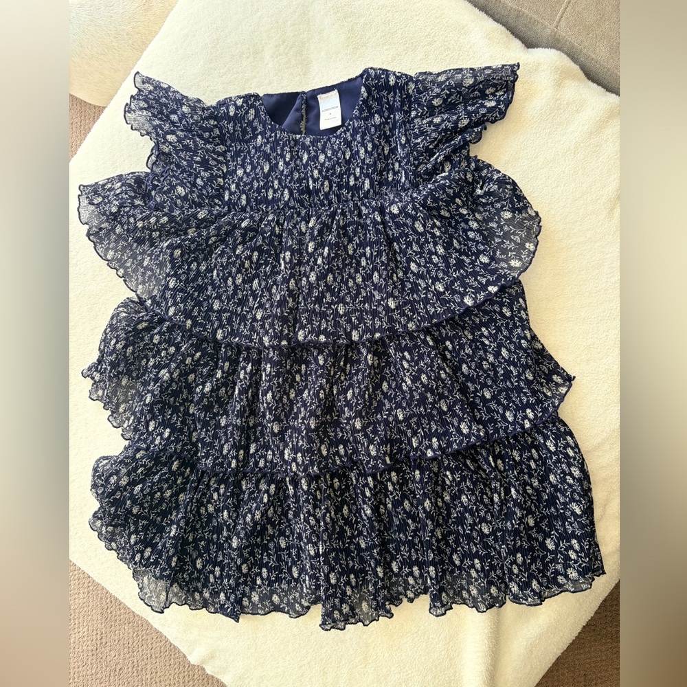 Nordstrom Kids Navy and White Floral Dress